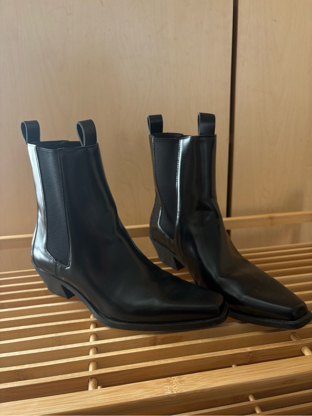 Black Leather Chelsea Boots